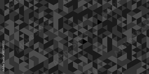 Overlap random vector element modern diamond triangle mosaic paper black and gray low polygon web brochure layer space texture background.