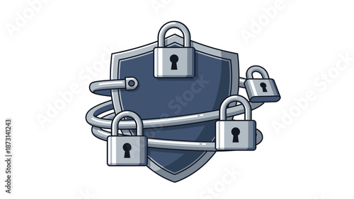 Secure protection concept with shield and multiple locks