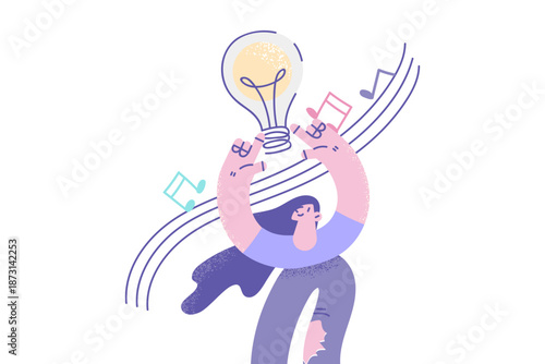 Motivated woman generate creative business idea