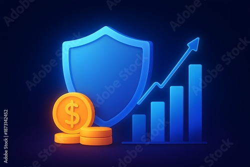 Financial Growth and Secure Investment Protection Concept Illustration