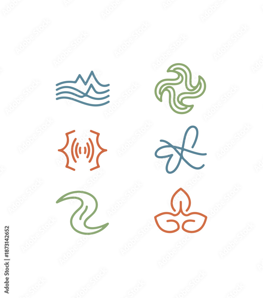 Obraz premium Abstract geometric icon set on black background