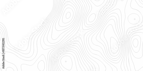 Modern paper white, black line location discovery vector topo map design. White topographic world background. grid wave Topographic map line texture.