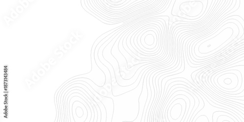 Modern topography paper white, black line location discovery vector topo map design. White topographic world background. grid wave Topographic map line texture.