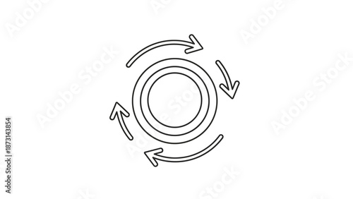 Continuous improvement cycle with arrows in circular motion