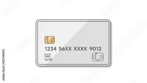 Modern credit card with secure chip technology and expiration date