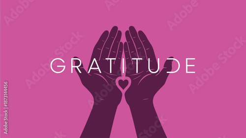 Hands forming a heart with gratitude written across in white text