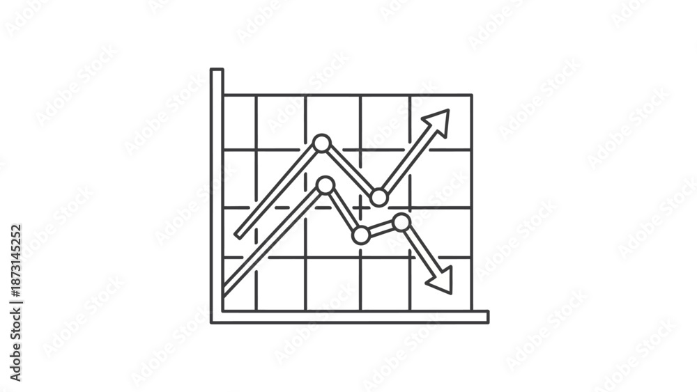 Fototapeta premium Business growth chart with arrows indicating success