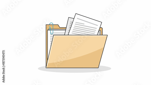 Businessman organizing documents in a file folder
