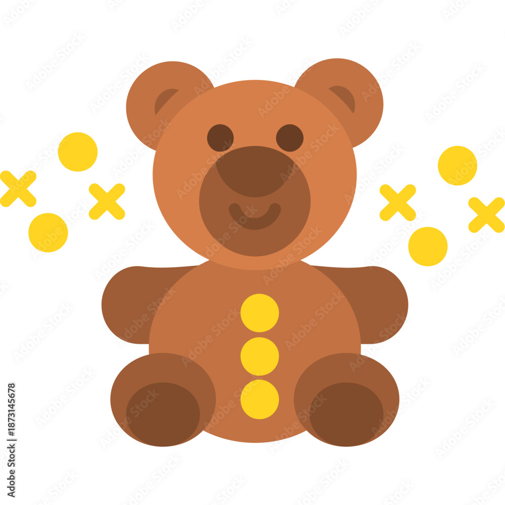 Fototapeta premium Teddy bear toy sitting Icon