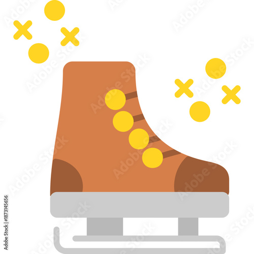 Ice skating boot with blade Icon