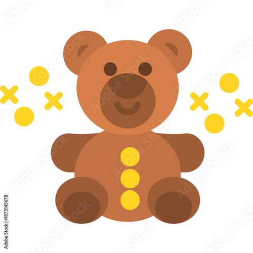 Teddy bear toy sitting Icon