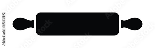 Black vector illustration of a rolling pin isolated on white