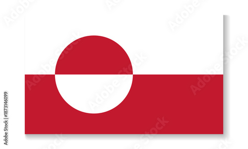 National flag of Greenland in flat style. Vector flat illustration.