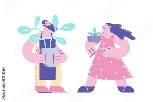 People hold flowerpots get different money dividend