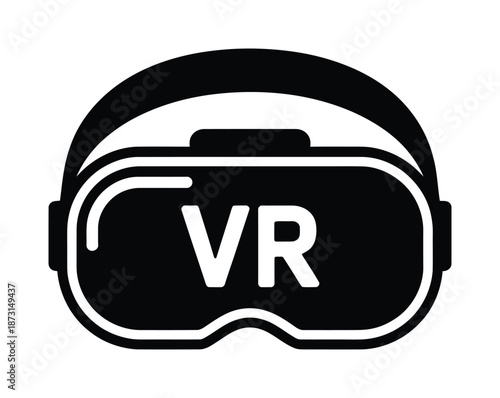 Vector icon of black VR headset for virtual reality