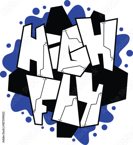 high fly word graffiti text font sticker illustration
