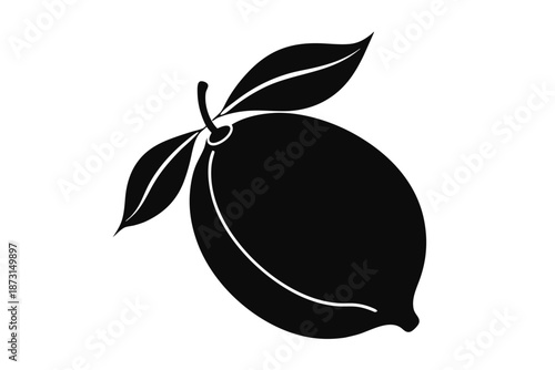 Organic Lemon Fruit Silhouette Isolated Vector Illustration for Healthy Lifestyle Graphic Design