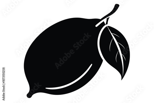 Duo of Lemons Silhouette Vector Art in Black and White for Kitchen Art and Food Blog Graphics