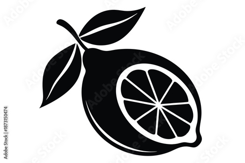 Top View Lemon Slice Silhouette Vector Element for Pattern Design and Infographic Visuals