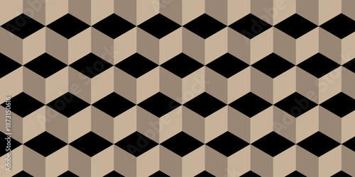 Abstract square gradient black cubic square shape backdrop texture. cube geometric wall and floor vector diamond hexagon triangle wallpaper background.