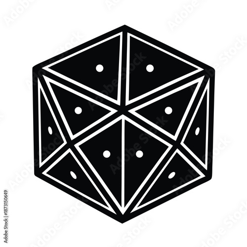 Geometric Dodecahedron Design For Abstract Vector Art