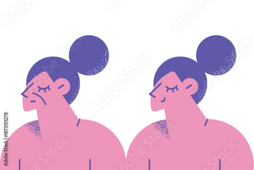 Woman before and after plastic surgery