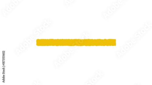 Hand, drawn, yellow, marker, line, animation, textured, highlighter, stroke, underline, for, text, emphasis, isolated, on, transparent background, minimalist, motion, graphic, separator.