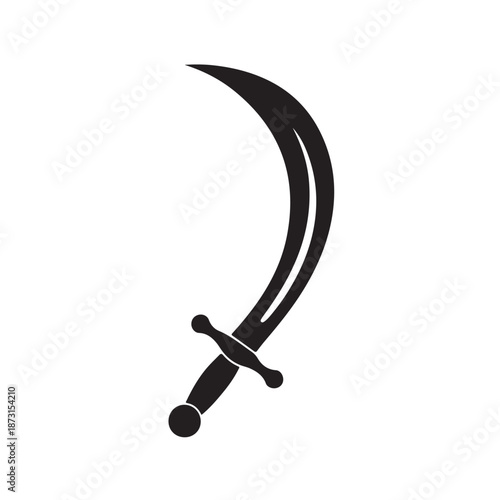 Black Scimitar Isolated on White Background