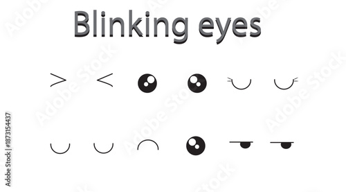 Character eye expressions set, various gazes and moods vector icons