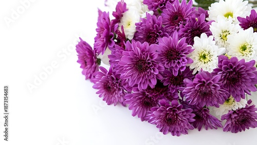 Vibrant Purple and White Flowers Bouquet Arrangement