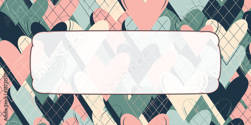 Grunge punk Hearts Texture background, lovely romance Cupid's hearts, Valentine's Day template for advertising, web, social media, web, posters card frame typography design