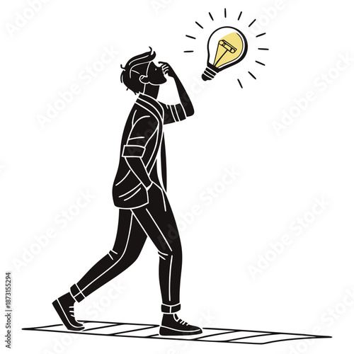 Person having a bright idea