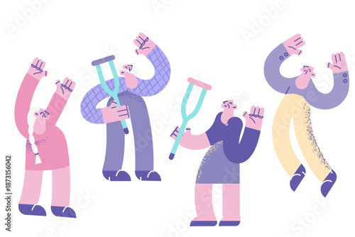 Happy active lifestyle of elderly concept.