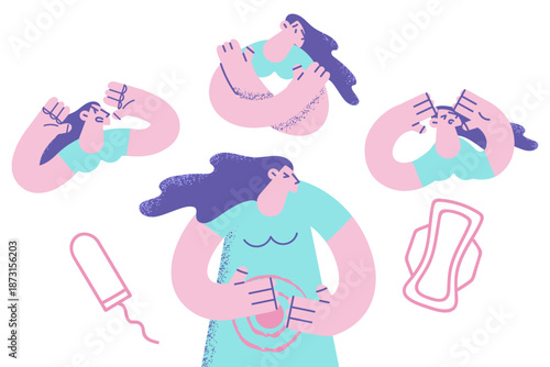 Mood and stress during pms period concept.