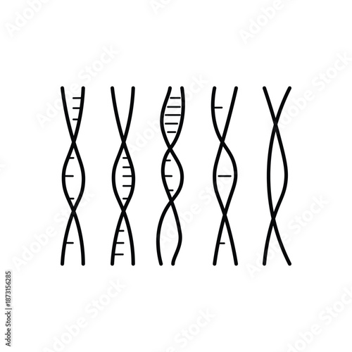 DNA vector icon set. 
DNA helix outline icons.