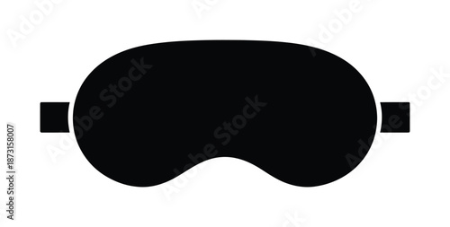 Vector black sleep mask with elastic straps for comfortable use