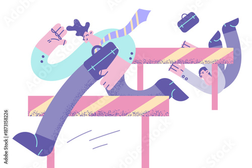 Challenge, business success, achievement and competition concept.