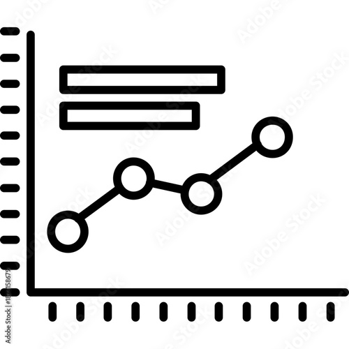 Analytics chart with plotted data Icon