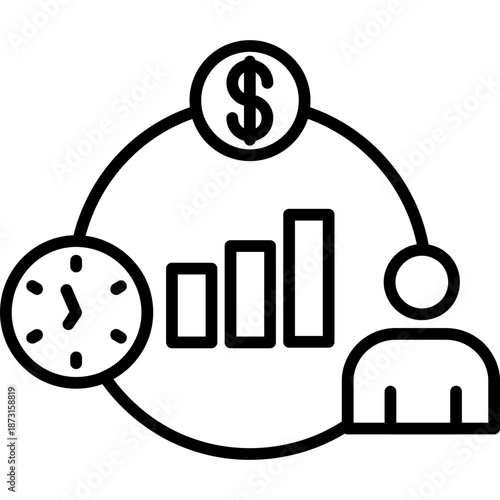 Efficiency metrics with user symbol Icon