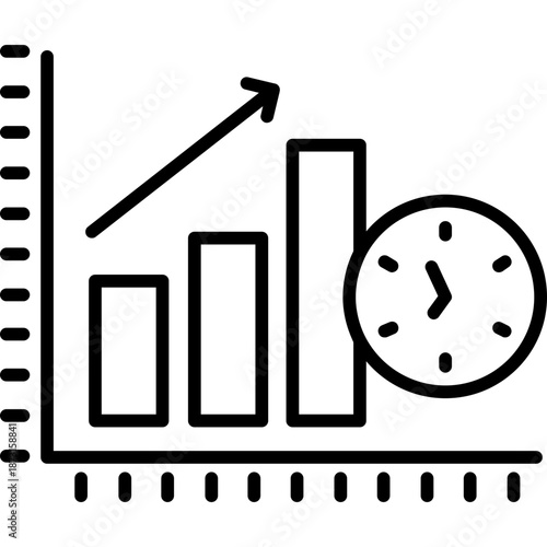 Sales volume chart with gauge Icon
