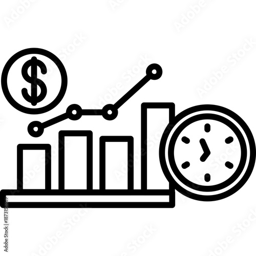 Productivity chart with currency Icon