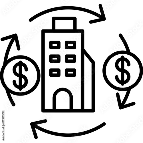 Return on assets building chart Icon
