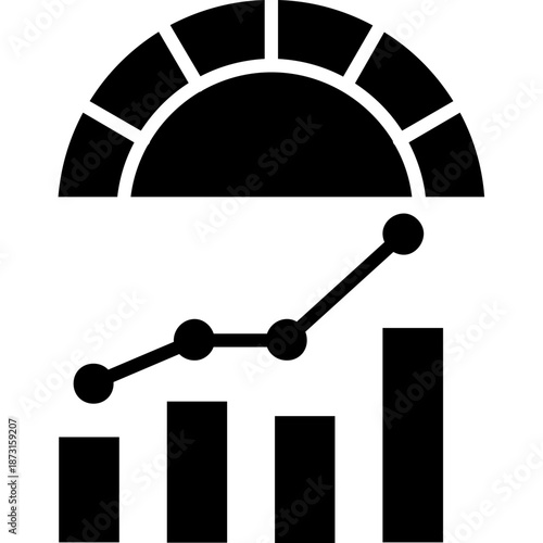 API metrics with gauge and bar chart Icon