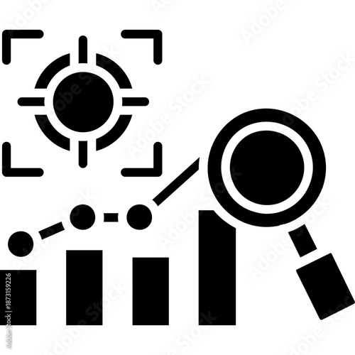 Goal setting chart with target Icon