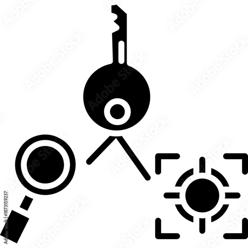 Key results analysis with magnifier Icon