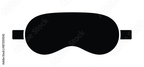 Black vector eye mask with adjustable straps for sleeping