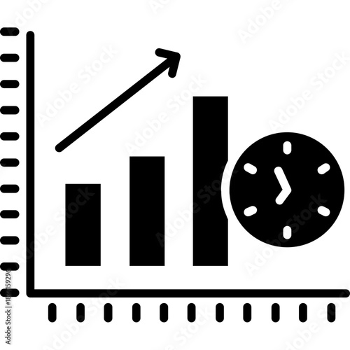 Sales volume chart with gauge Icon