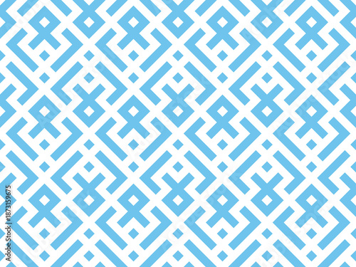 Abstract geometric pattern. A seamless vector background. White and blue ornament. Graphic modern pattern. Simple lattice graphic design