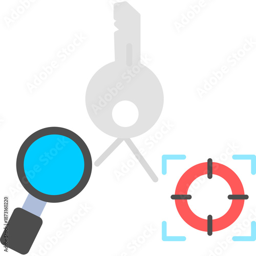 Key results analysis with magnifier Icon