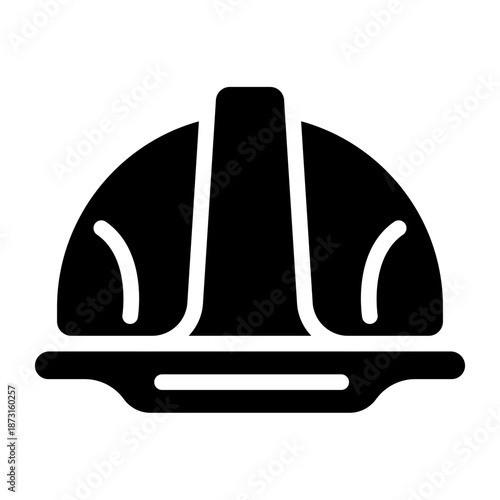 Engineer cap icon glyph style vector illustration	

